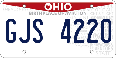 OH license plate GJS4220
