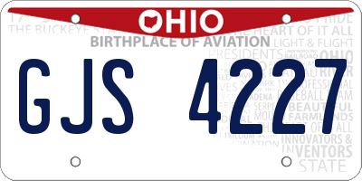 OH license plate GJS4227