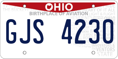 OH license plate GJS4230