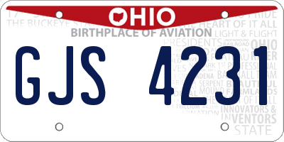 OH license plate GJS4231