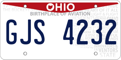 OH license plate GJS4232
