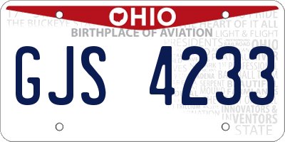 OH license plate GJS4233