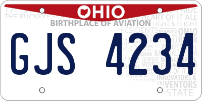 OH license plate GJS4234