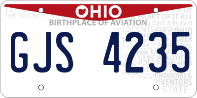 OH license plate GJS4235