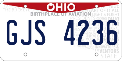 OH license plate GJS4236