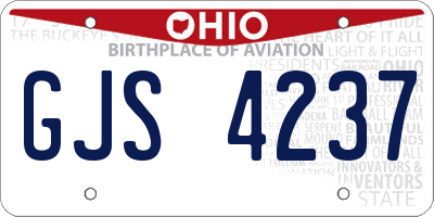 OH license plate GJS4237