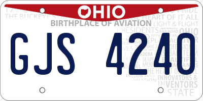 OH license plate GJS4240