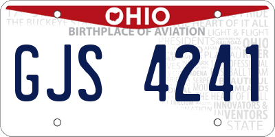 OH license plate GJS4241