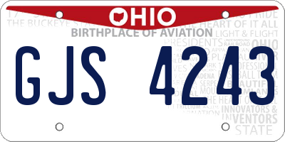OH license plate GJS4243
