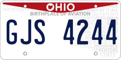 OH license plate GJS4244