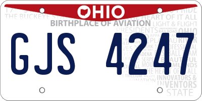 OH license plate GJS4247