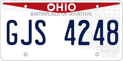 OH license plate GJS4248
