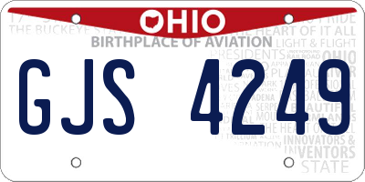 OH license plate GJS4249