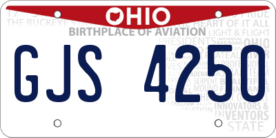 OH license plate GJS4250