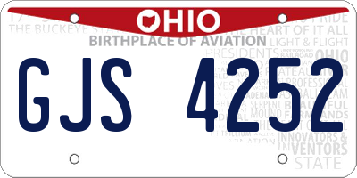 OH license plate GJS4252