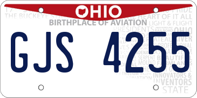 OH license plate GJS4255