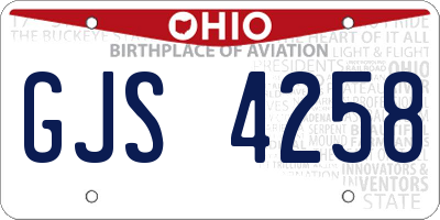 OH license plate GJS4258