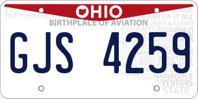OH license plate GJS4259