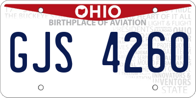 OH license plate GJS4260