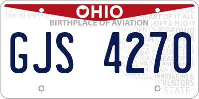 OH license plate GJS4270