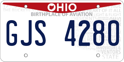 OH license plate GJS4280