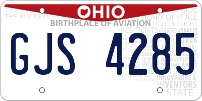 OH license plate GJS4285