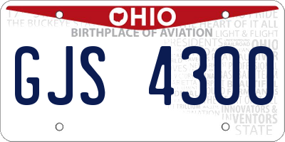 OH license plate GJS4300
