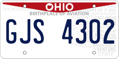 OH license plate GJS4302