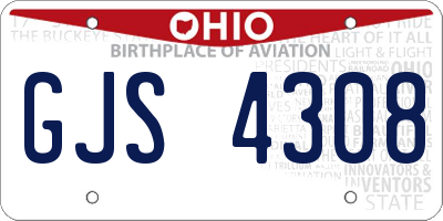 OH license plate GJS4308