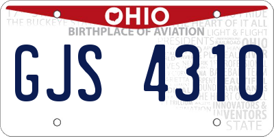 OH license plate GJS4310
