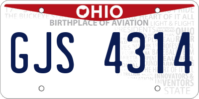 OH license plate GJS4314