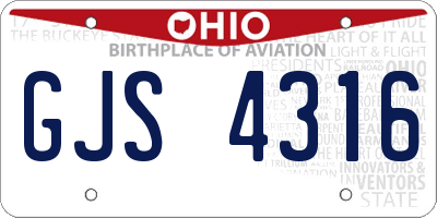 OH license plate GJS4316