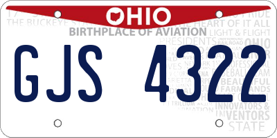OH license plate GJS4322