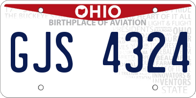 OH license plate GJS4324