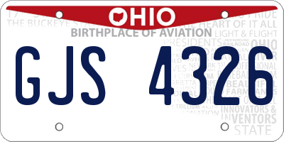 OH license plate GJS4326
