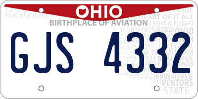 OH license plate GJS4332
