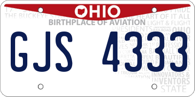 OH license plate GJS4333