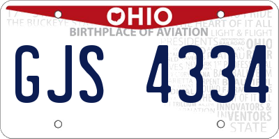 OH license plate GJS4334