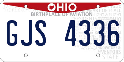 OH license plate GJS4336