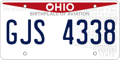 OH license plate GJS4338