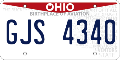 OH license plate GJS4340