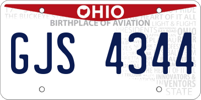 OH license plate GJS4344