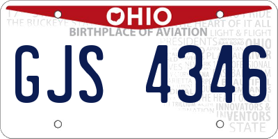 OH license plate GJS4346