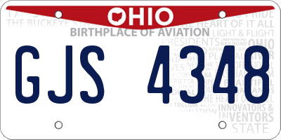 OH license plate GJS4348