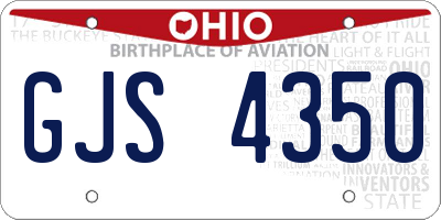 OH license plate GJS4350