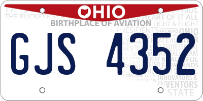 OH license plate GJS4352