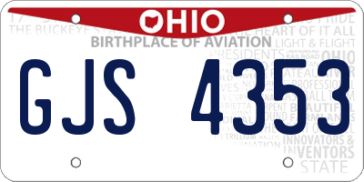OH license plate GJS4353