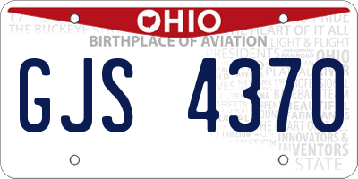 OH license plate GJS4370