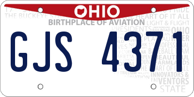 OH license plate GJS4371