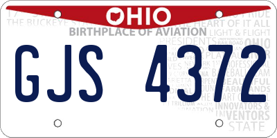 OH license plate GJS4372